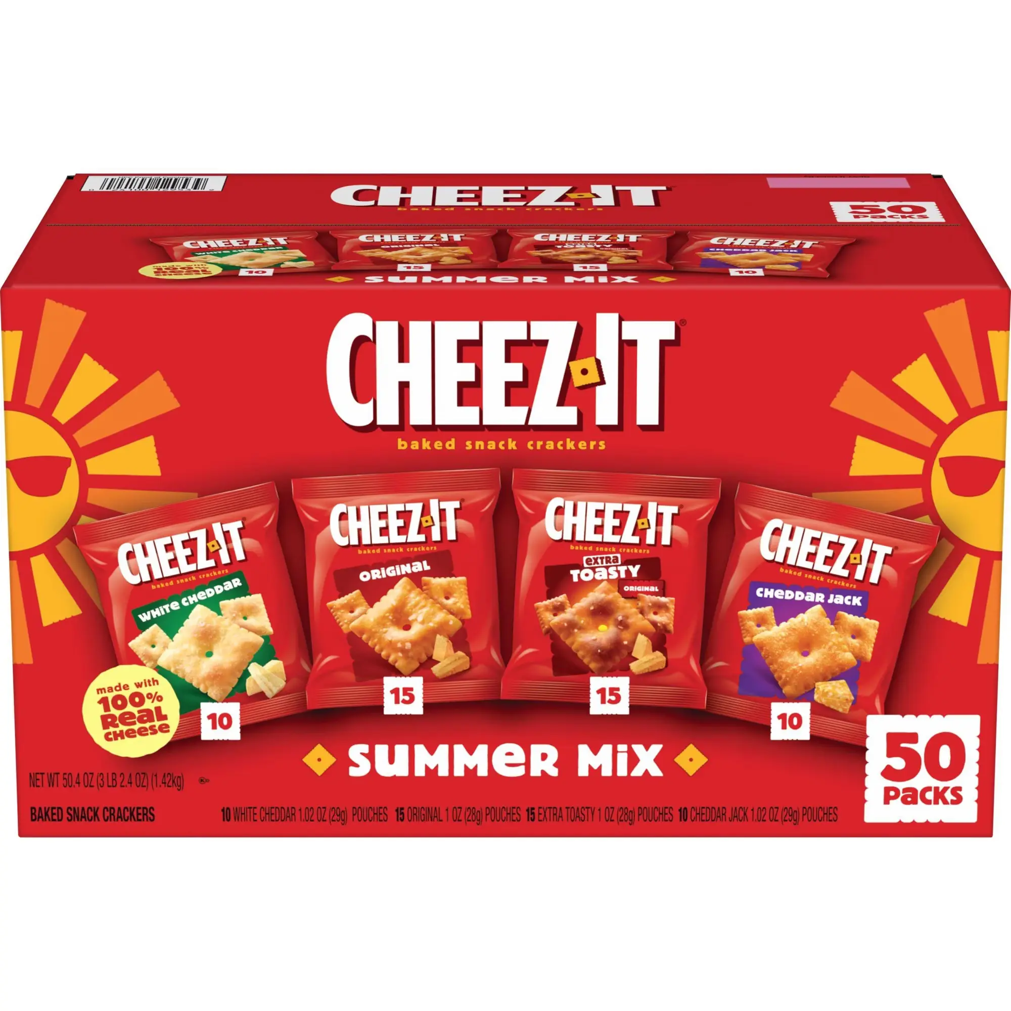 Cheez-It Crackers Summer Mix Variety Pack, 1 oz., 50 pk. Cheez-It Crackers Summer Mix Variety Pack, 1 oz., 50 pk.