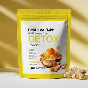 Lux Collection Anti Inflammatory Detox Powder Turmeric for Braids Locs Haircare Cleansing Natural Extracts Cruelty Free Paraben Free