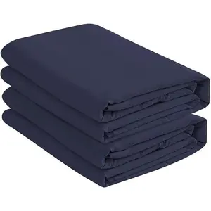 Ultra Soft Microfiber Full XL Fitted Sheets (2-Pack) – 1800 Thread Count, Deep 15" Pocket, Wrinkle-Resistant, Hypoallergenic, Breathable, Fits 54" x 80" Extra Long Full Beds (Full XL, Navy Blue)