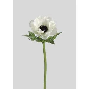 Artificial Blooming Flowers Cream Anemone - 17"