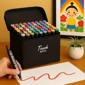 80 PCS Dual Tip Artist Alcohol Markers Set - Perfect for Coloring, Drawing, Sketching, Card Making & Illustration - Ideal for Adults and Kids coloring  markers