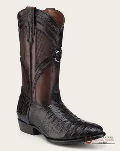 CUADRA BOOT FUSCUS LOMO BELLY CAIMAN PUNGE CAFE LASER & EMBROIDERY WOVEN J TOE CU857