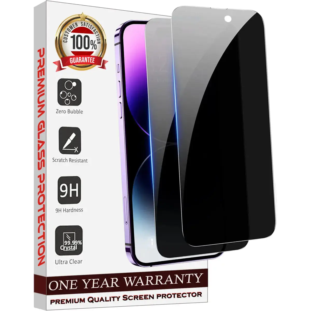 Entronix Anti-Spy Privacy Screen Protector Compatible with iPhone XR - 2-Piece Combo