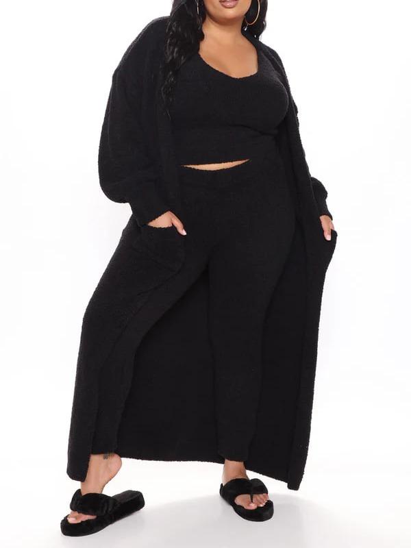 Living So Cozy 3 Piece Legging Set – Black | Cozy Lounge & Athleisure Set