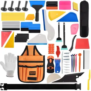 63PCS Car Vinyl Wrap Tool Kit with Storage Bag Multi-Function Squeegee Scraper Set for Window Tint PPF Film Installation