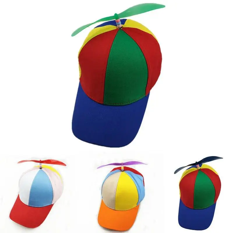 Unisex Multi-Size Parent-Child Cotton Snapback Hats - Casual Clothes Accessories with Colorful Bamboo Dragonfly Patchwork, Propeller Top for Adults and Kids, Dragon Pattern Hats, Fashion Colorful