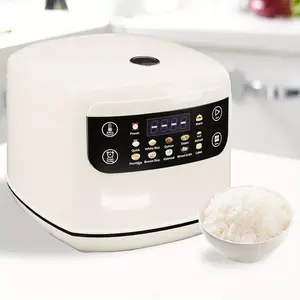 5-Cup Electric Mini Rice Cooker - 10-in-1 Smart Multi-Functional Cooker with Time Control, Non-Stick Coating Inner Pot for Soup, Mixed Grain Rice (White)