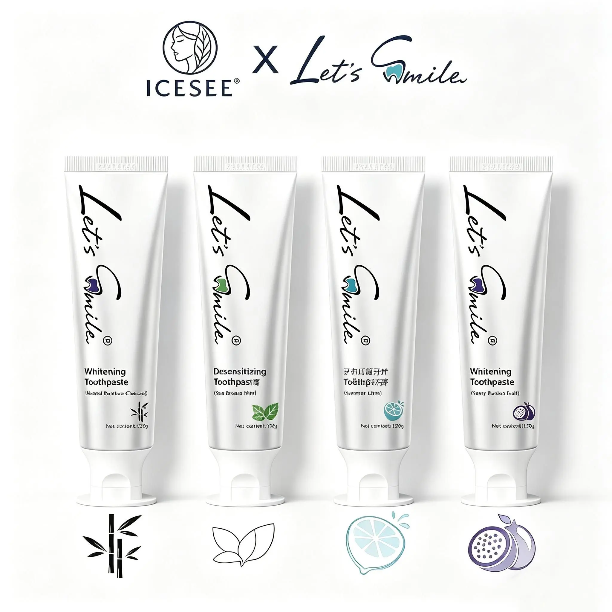 Whitening Desensitizing Gum Care Toothpaste Set, Multi-Flavor for Fresh Breath, 120g Per Tube for Daily Home Oral Cleaning