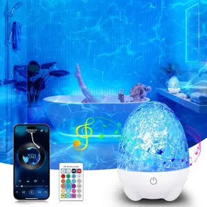 Rechargeable Waterproof RGB Light Speaker, APP Control Projection Lamp, Touch-Controlled Atmosphere Lighting, Gift for Children & Girlfriend