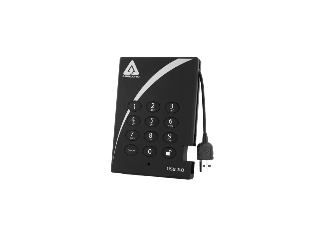 Apricorn Aegis Padlock 512 GB Portable Rugged Solid State Drive - External - USB 3.0 - 160 MB/s Maximum Read Transfer Rate  (A25-3PL256-S512)