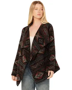 Cripple Creek Women's Southwestern Print Blanket Wrap Jacket - Cr15349-07