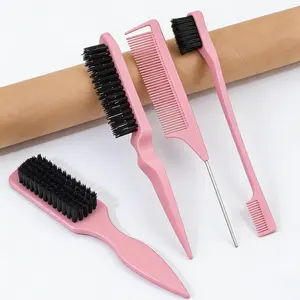 Soft-bristled bamboo handle hairbrush – Medium and Large sizes, durable and gentle on wet hair, suitable for all hair types, hair care tool | Natural wood handle comb, stylish comb, high-quality comb, professional stylist, smooth combing, ergonomic design