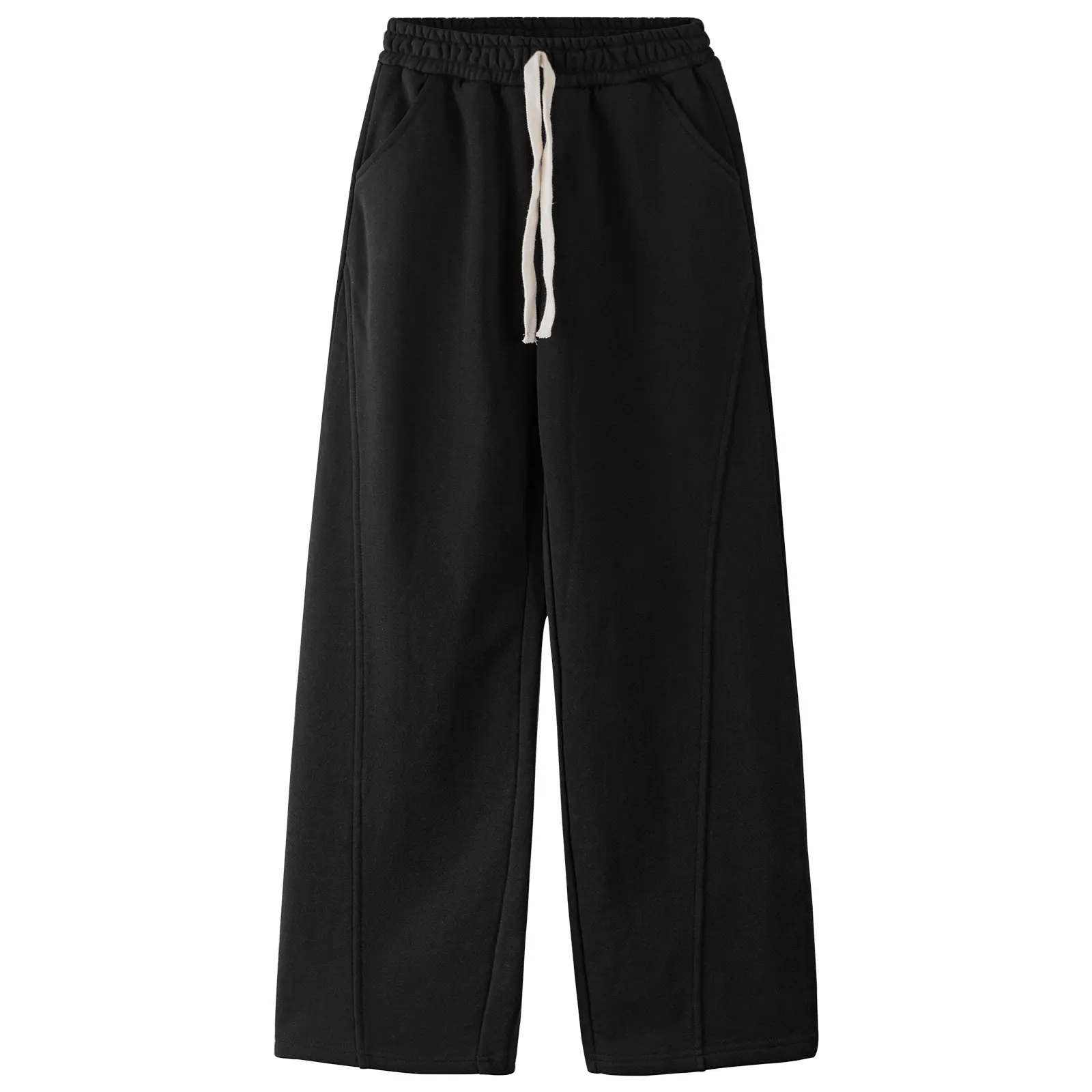 Girls' Wide Leg Sweatpants - Cotton Blend Loose Legged Pants with Pockets, Casual Wear Trousers for 4-14 Years Kids
