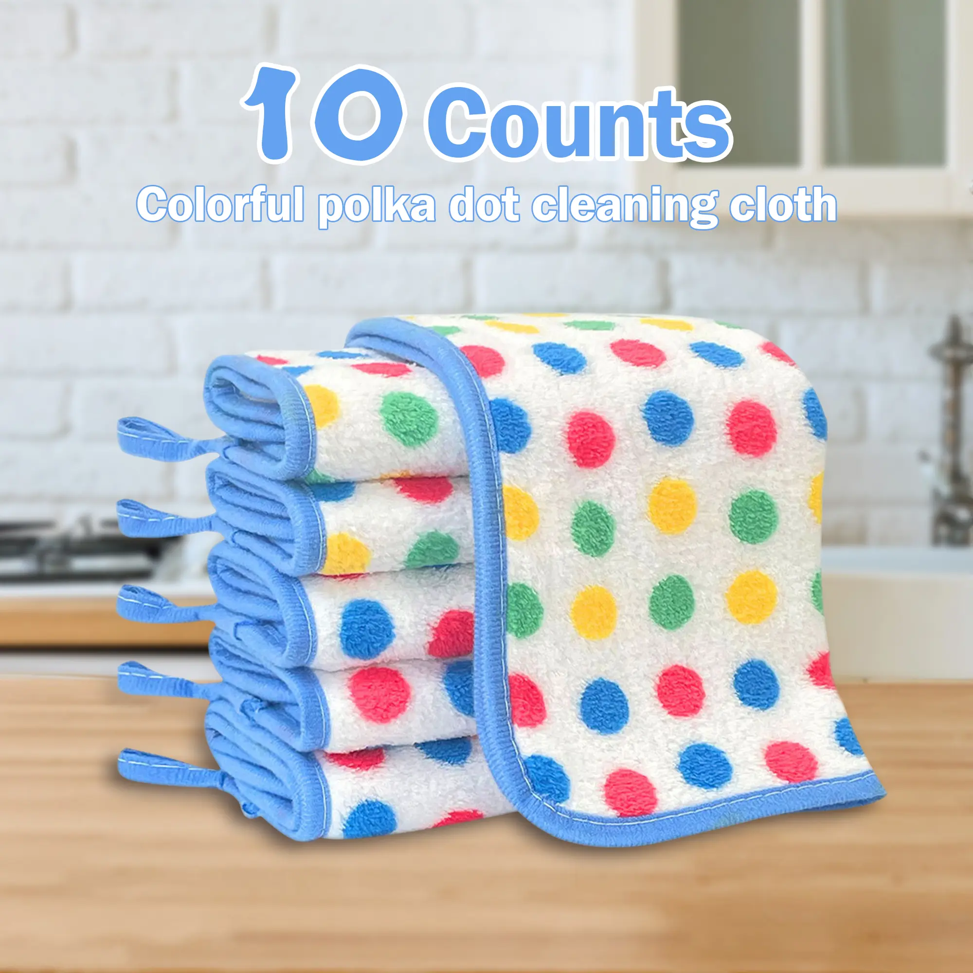 10 Counts Kitchen Dish Cloths Cleaning Towels, Soft and Highly Absorbent Coral Fleece Cloth,  Fast Drying Washable Dish Cloths for Clean Table, Glass, Dish