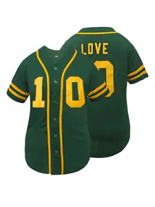 Women's Letter Embroidery Baseball Jersey,Green Bay Baseball Shirt Casual Breathable Quick Drying V Neck Baseball Top for Training Competition,Women's Sportswear for All Seasons