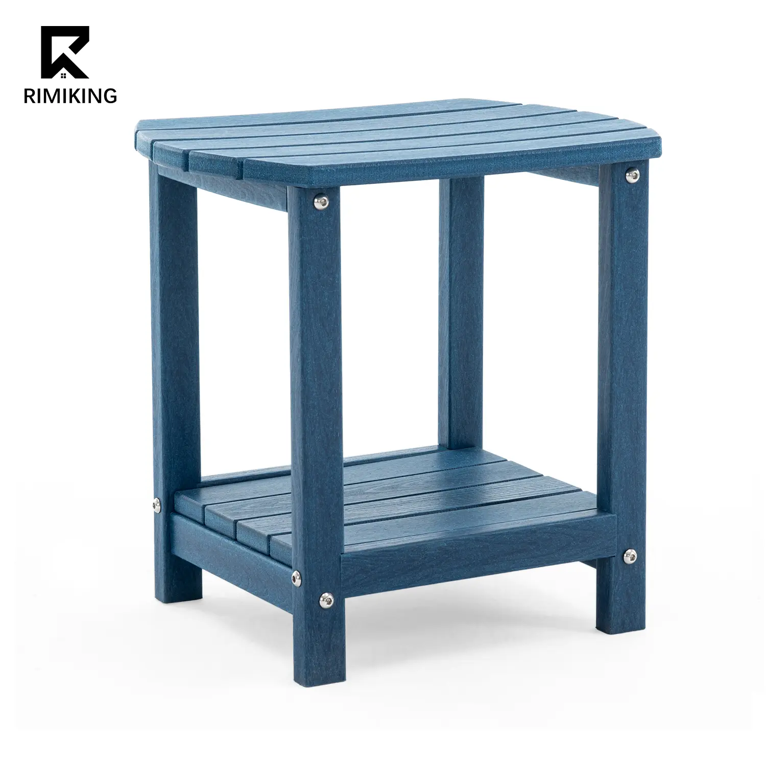 RIMIKINGRIMIKING Outdoor End Table, Small Weather-Resistant  Side Table with Storage Shelf for Patio, Garden, Deck   QWTST