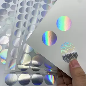 80/160pcs Round Blank Radium Shimmer Seal Stickers, Tamper-Evident VOID Laser Stickers Suitable for Envelopes, Packaging Boxes