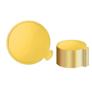 3.15 Inch Mini Round Golden Cake Boards 50pcs Mousse Cupcake Base Paper Plates Circle Dessert Board (Gold 3inch 50pcs)