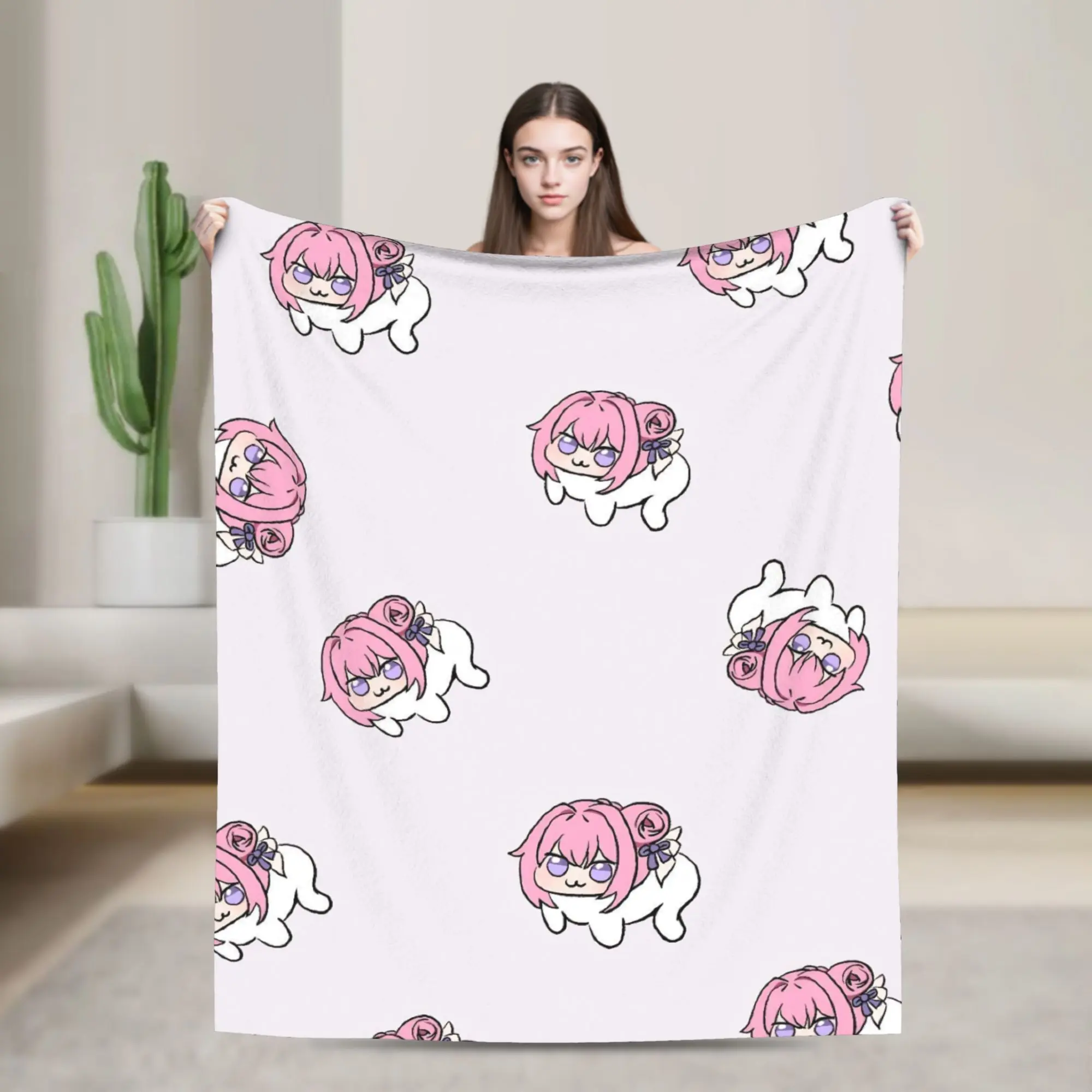 Funny Anime Meme Nikke Doro Blanket Viral Gaming Character Flannel Fleece Throw Kawaii Otaku Room Decor Soft Warm Plush Couch Bed Sofa Portable Thin Quilt