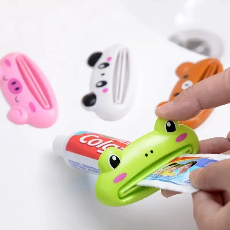 4pcs Creative Fashion Cartoon Toothpaste Squeezer, Manual Design for Cosmetics and Facial Cleanser, Perfect Lazy Tool for Easy Use