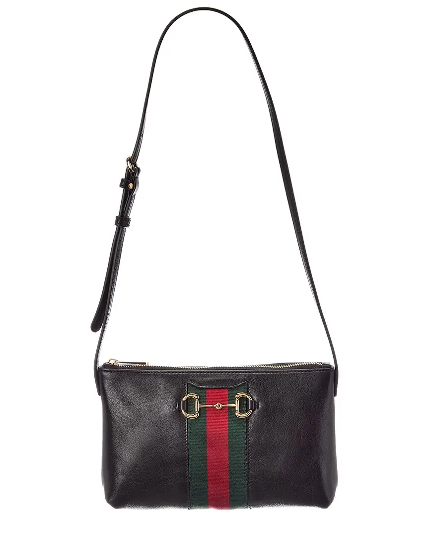 Gucci Horsebit Web Leather Shoulder Bag