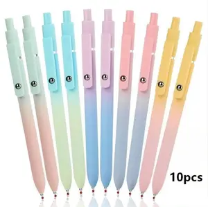 Retractable Gel Pens, 0.7mm Fine Point, Quick-Dry Black Ink, Smooth Non-Smear Writing, Soft Grip, Silent Click, Cute Aesthetic Office Stationery for Students' Classroom Note-Taking & Homework, Pen