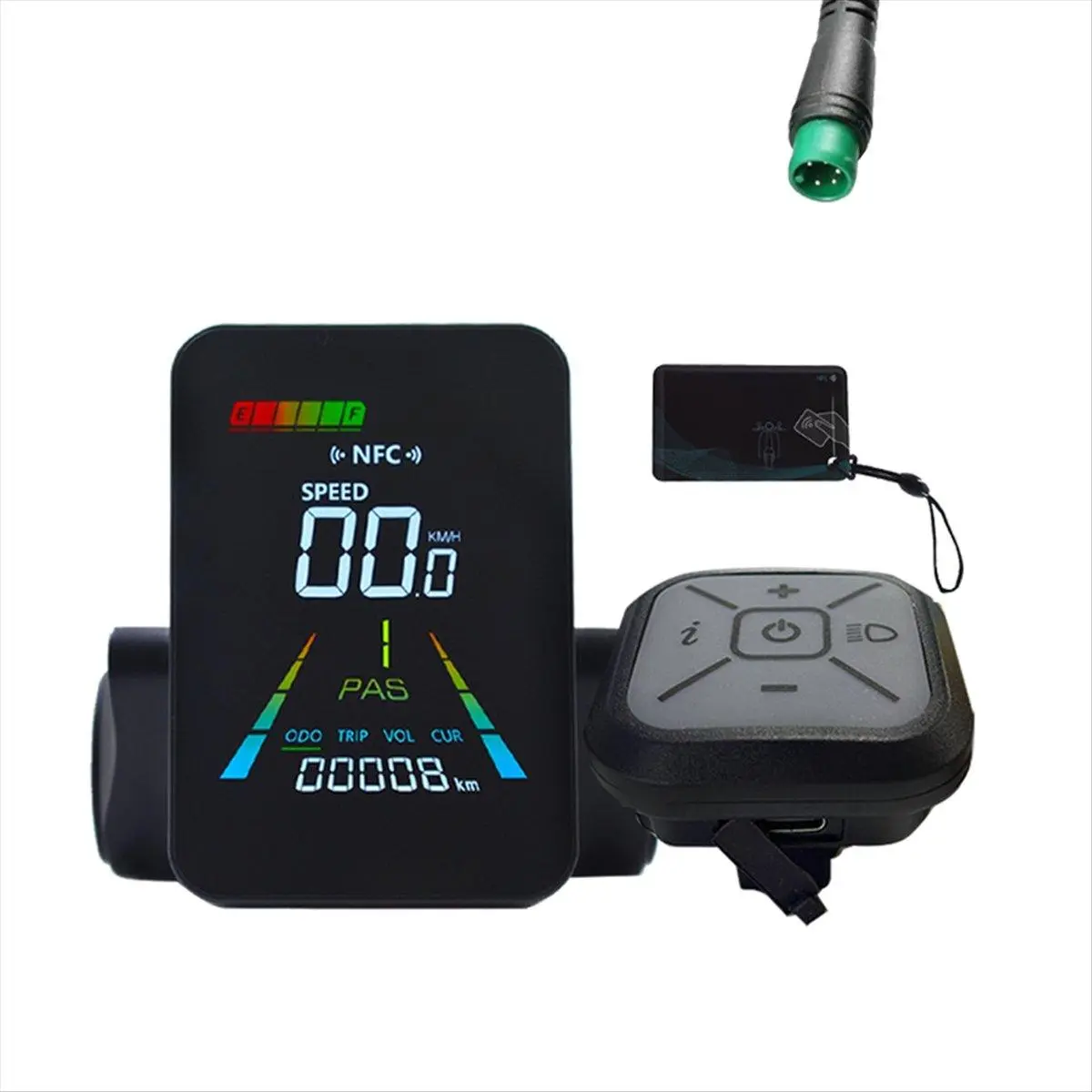 F3 E-Bike NFC LCD Display Animated Color Meter 24V/36V/48V/60V UART Electric Scooter NFC LCD Meter Speedometer 5PIN