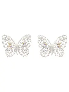 Leg Avenue NIPPLE015 18322 Women's Chrysallis Adhesive Glow-in-Dark Nipple Jewel Stickers, Clear, 1 Size Fits Most, Butterfly-Inspired Festival Accessories for Magical Look Outfits