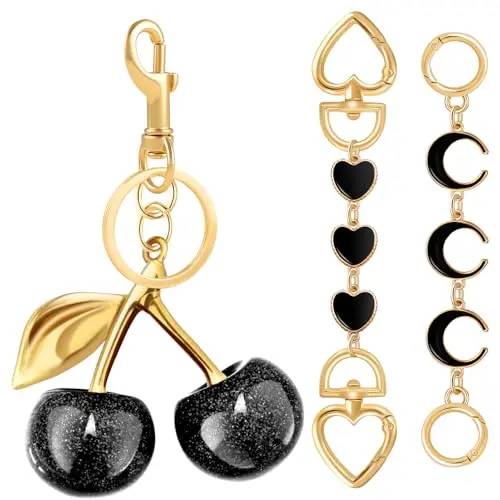 Da 3Pcs Black Heart Moon Cherry