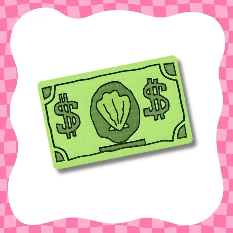 Green Dollar Card Skin - Super Cute & Durable Vinyl Sticker- Water-Resistant & Versatile for Various Card Sizes