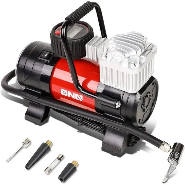 DNA Motoring 12 V 125 PSI LED Flash Light Air Pump Portable Air Compressor Inflator for Cars, Bikes and Balls (TOOLS-00083)