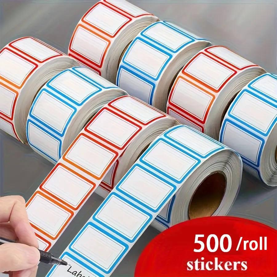 500pcs of Freezer Labels, Self adhesive labels - Easy to Tear Off Without Residue, Oil-Proof - for Organizing Refrigerators, Freezers, Pantries, Kitchens - Suitable for Food Containers, Jars, Meal Prep, Labeling - Reusable Freezer Stickers