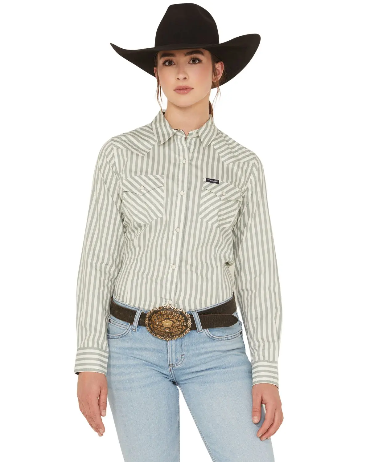 Wrangler Women's Retro Women'S Striped Long Sleeve Snap Western Shirt - 112367183