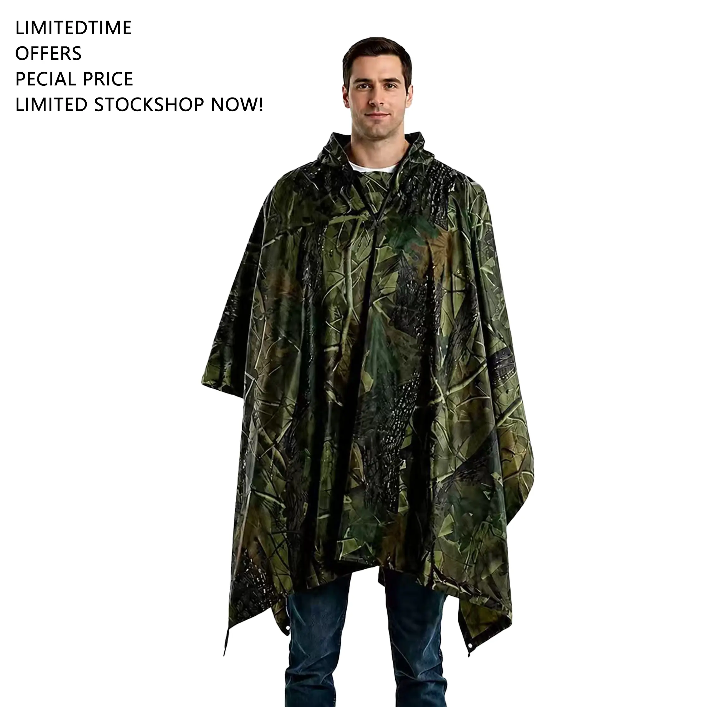 Men's Waterproof Raincoat, Lightweight Hooded Sport Jacket for Outdoor Camping and Fishing, Rainproof, Rain Jacket, Male, Menswear, Sporty, Tops, Fashion Apparel