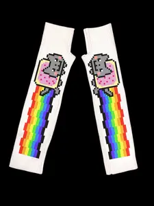 Women's Punk Style Plaid Print Long Knit Gloves, Soft Touch Screen Compatible Mitts for Fall & Winter Fashion Accessories Touchscreen Glove