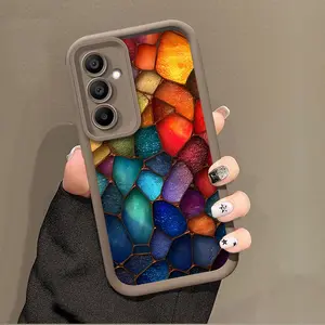 For Samsung Galaxy A52s A05S A05 4G A07 A16 5G A17 A56 A55 A36 A06 A52 A26 Gorgeous Color Block Patchwork Case For Samsung A53 A34 A15 A25 A12 A33 A35 A54 A13 A14 Retro Classic Aesthetic Personalized Soft Edge Thickened TPU Protective Case Casing