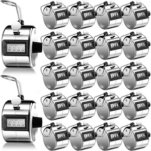 25 count Hand Held Tally Counter 4 Digit Mechanical Palm Click Counter Handheld Tally Number Clicker for Counting Numbers Golf  Events Office Stadium