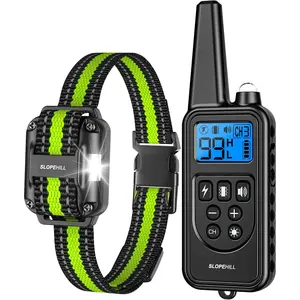 Dog Training Collar with Remote, 4200FT Electronic Shock Collar, Waterproof E-Collar with Beep, Vibration, Shock, Flash Light and No Shock Mode, Fit for Small Medium Large Dogs (Green)