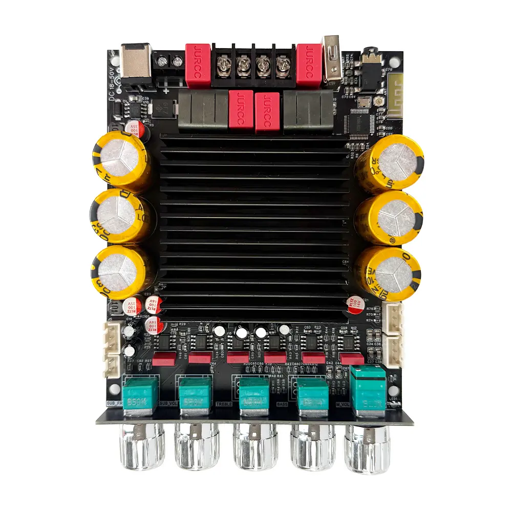 600W TPA3255 Wireless Aluminum Bluetooth Amplifier Board - 2-Channel HiFi Stereo Audio Amplifier for Hobbyists, with Subwoofer Expansion, Connector, AUX/USB/UDisk Inputs, Multi-Device Compatibility for DIY Speakers, Home Theater, Box
