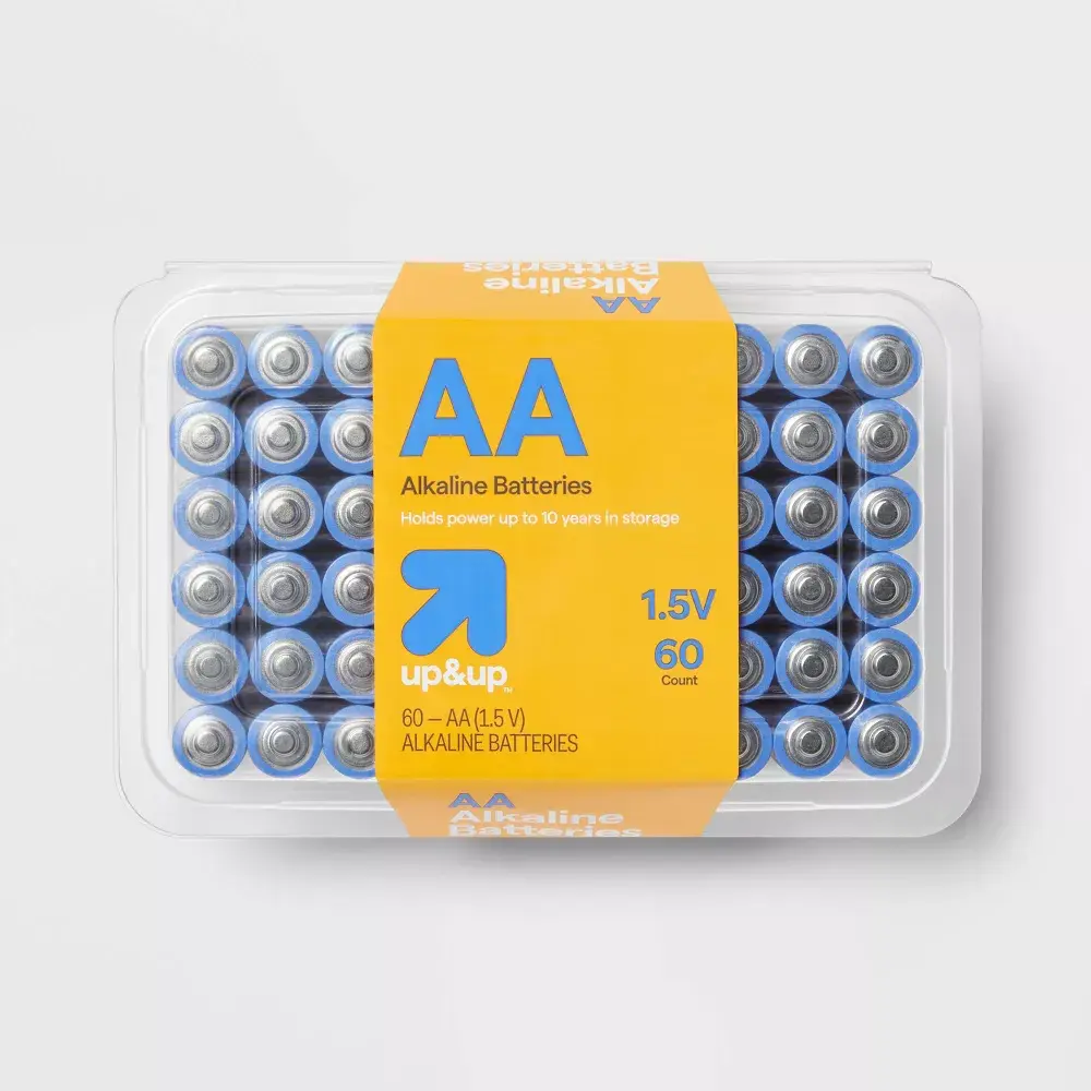 AA Batteries 60pk Alkaline Battery - up&up: 1.5V Household Power Supply