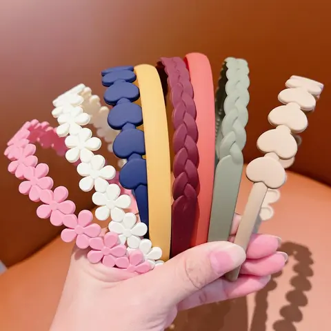 Solid Color & Heart & Flower Design Hair Hoop Set, Elegant Non-slip Hair Hoop for Women & Girls, Fashion Hair Accessories for Daily Wear, Summer Hair Accessories, Fashion Headbands, Hairbands
