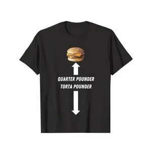 Black T Shirt Quarter Pounder Torta Pounder Burger Graphic Print Casual Wear for Men Women Food Lover Gift Plus Size Casual Geometric T-Shirt Geometric Print Breathable T-Shirt