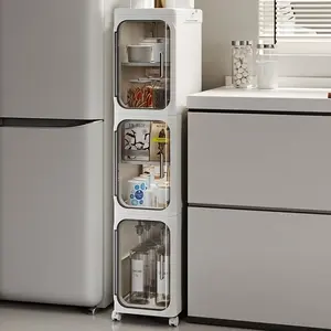 Slim Storage Cabinet with Drawers, Foldable PP Organizer for Small Spaces, Collapsible Storage Cabinet