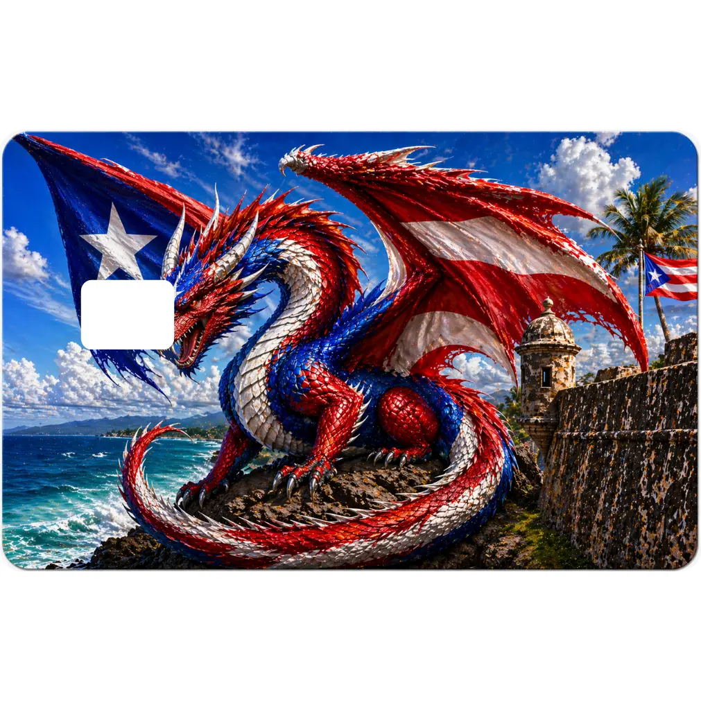 Puerto Rico Design Debit Card Decal Skins, QTY 2 Decals same design