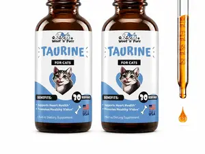 Woof 'n' Purr Taurine for Cats – 2 Pack - Cat Taurine Supplement for Heart Health, Vision Support & Overall Wellness, 60 Servings