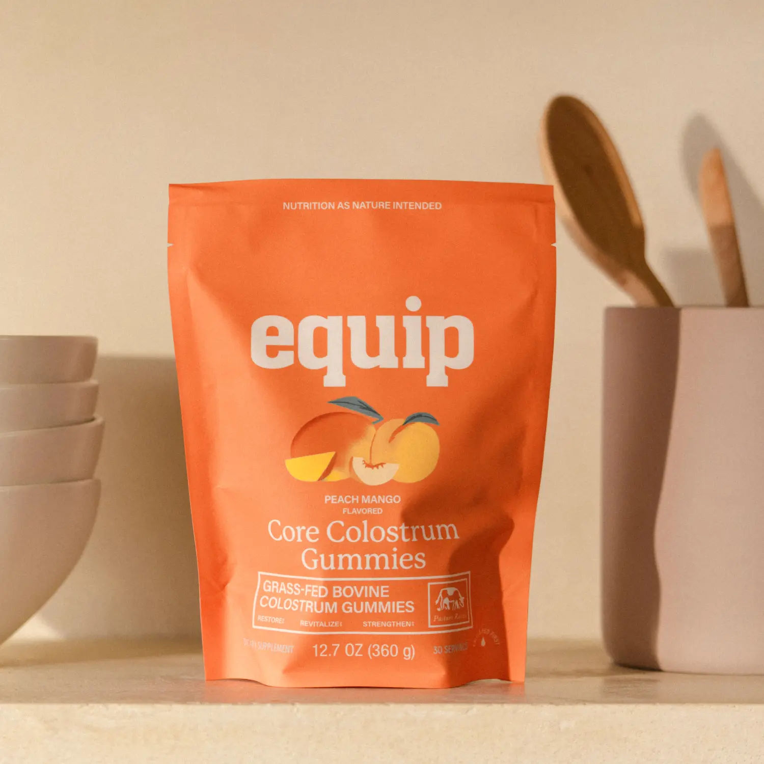 Equip Foods Core Bovine Colostrum Gummies - Delicious 1g Per Seving Grass Fed Colostrum Supplement - Gut Health, Immunity, Recovery, Hair & Skin - 60 Bovine Colostrum Gummies, 30 Servings, Raspberry