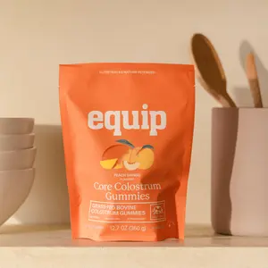 Equip Foods Core Bovine Colostrum Gummies - Delicious 1g Per Seving Grass Fed Colostrum Supplement - Gut Health, Immunity, Recovery, Hair & Skin - 60 Bovine Colostrum Gummies, 30 Servings, Raspberry