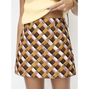 Cider Tartan Mid Rise Mini Skirt