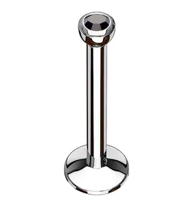 Black CZ Bezel Labret Stud (Convex Disk)