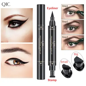 1Pc QIC 2 In 1 Dual End Wing Stamp Liquid Eyeliner Pen With 2 Optional Wing Stamp Sizes,Fine Precision Tip For Thin Lash Line,No-skill Beginner Friendly Quick Wing Creator,Ideal For Daily Casual,Party & Portable Travel Quick Eye Cosmetic Application